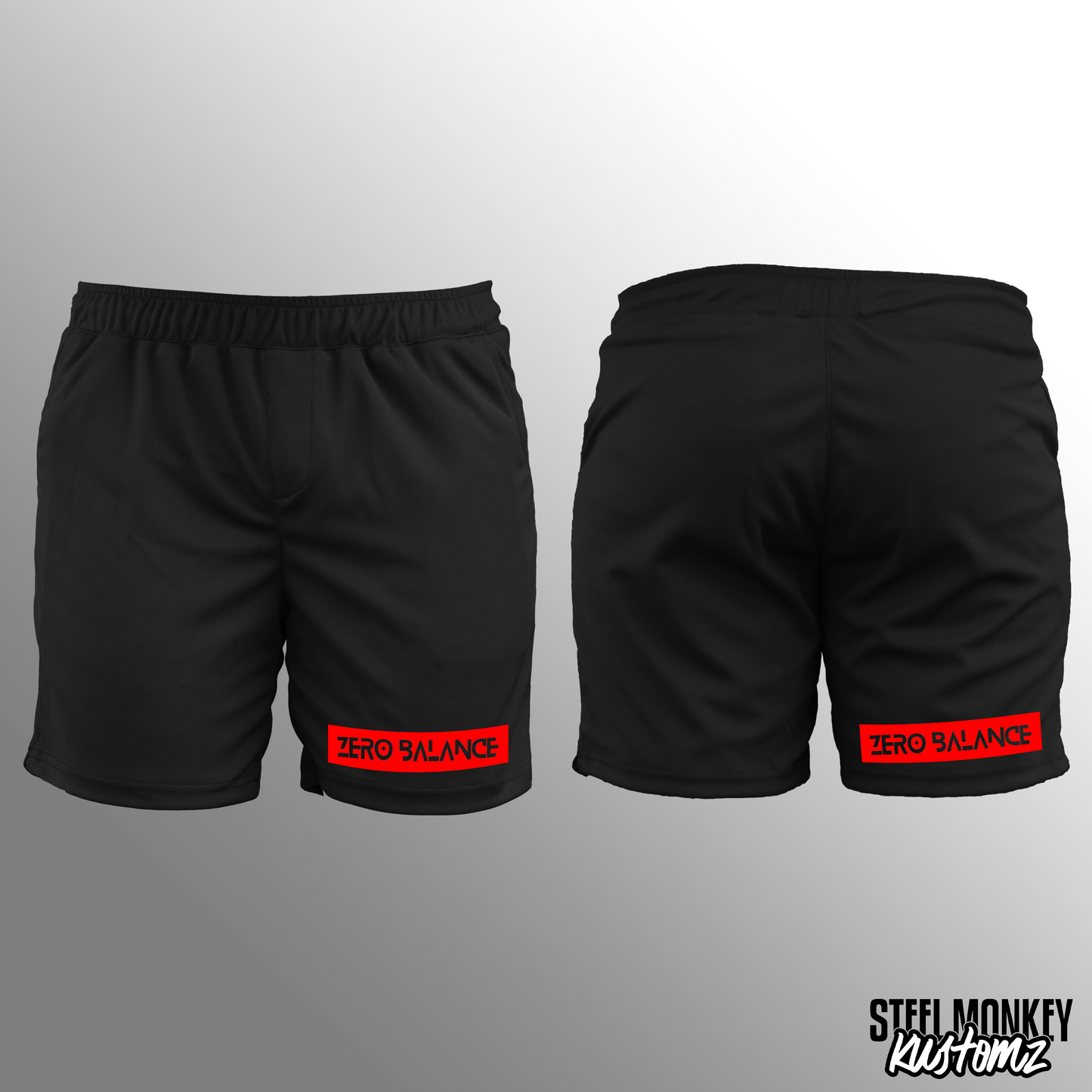 CDK - Black - Mens Shorts - Red Design