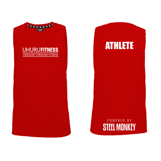 Uhuru Fitness - ATHLETE - Muscle Tank - Red Brushed Spandex