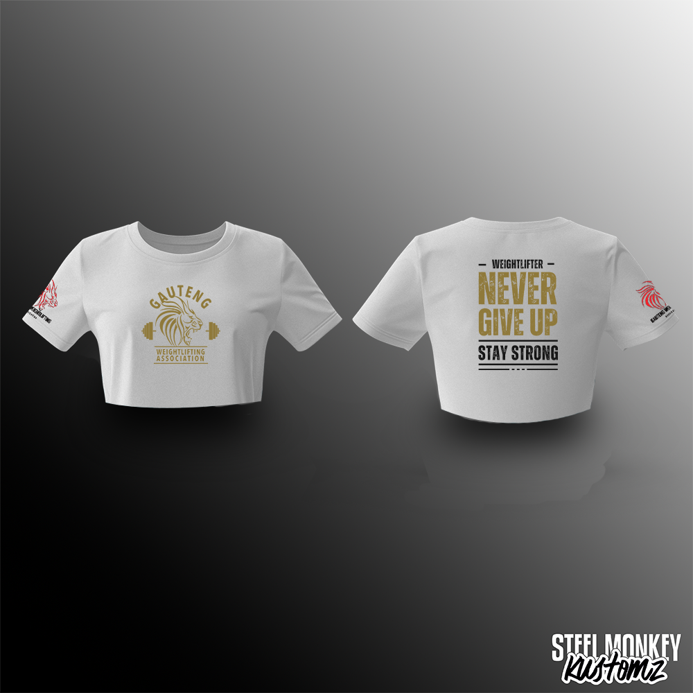 Gauteng Weightlifting - Ladies - Crop Top - T-Shirts - Never Give Up