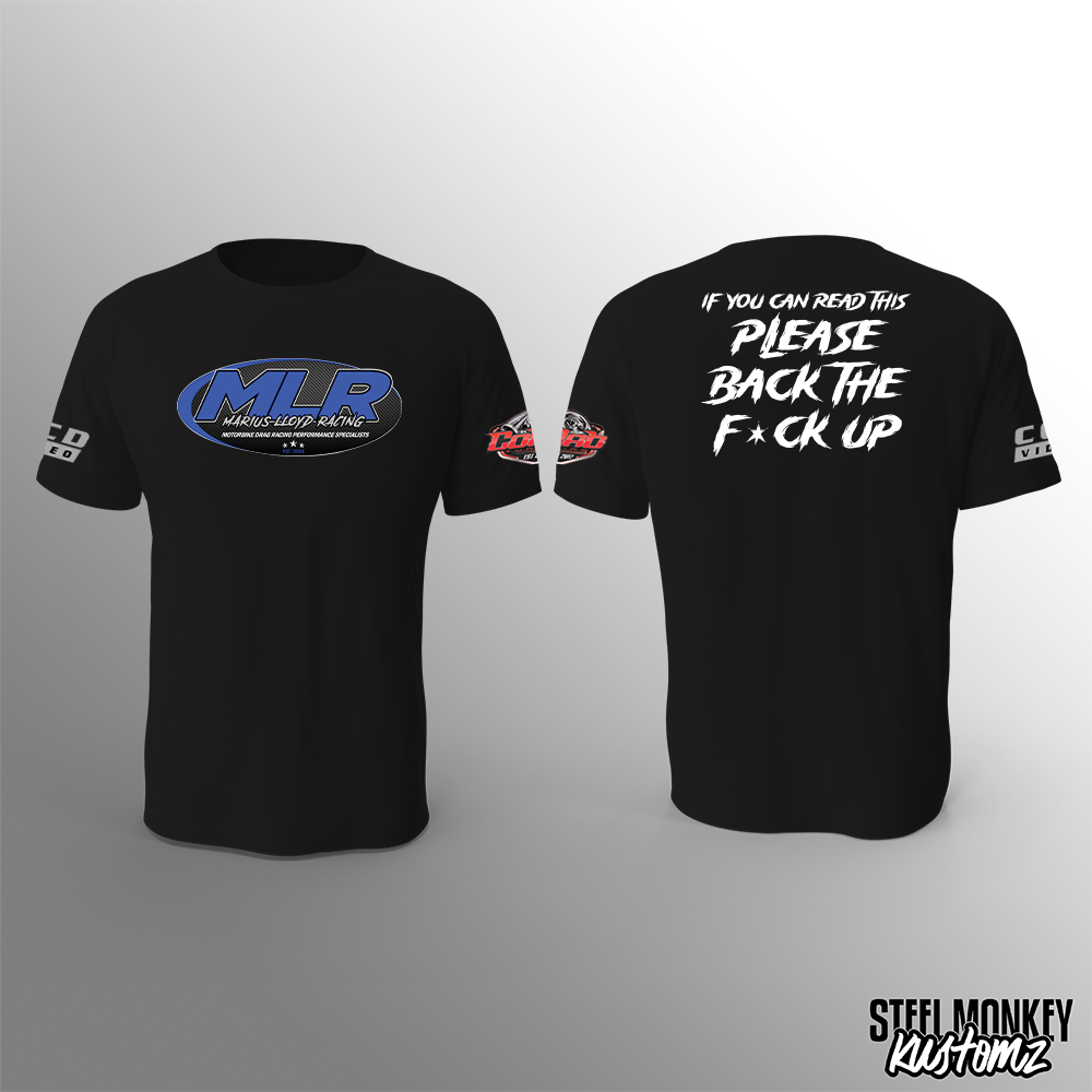 Marius Lloyd Racing - T-Shirt - Black Cotton - Back Up - Mens