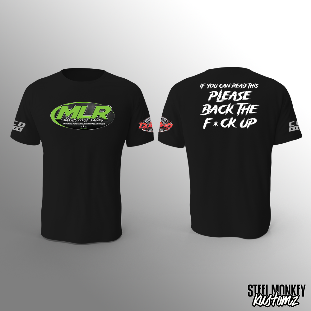 Marius Lloyd Racing - T-Shirt - Black Cotton - Back Up - Mens