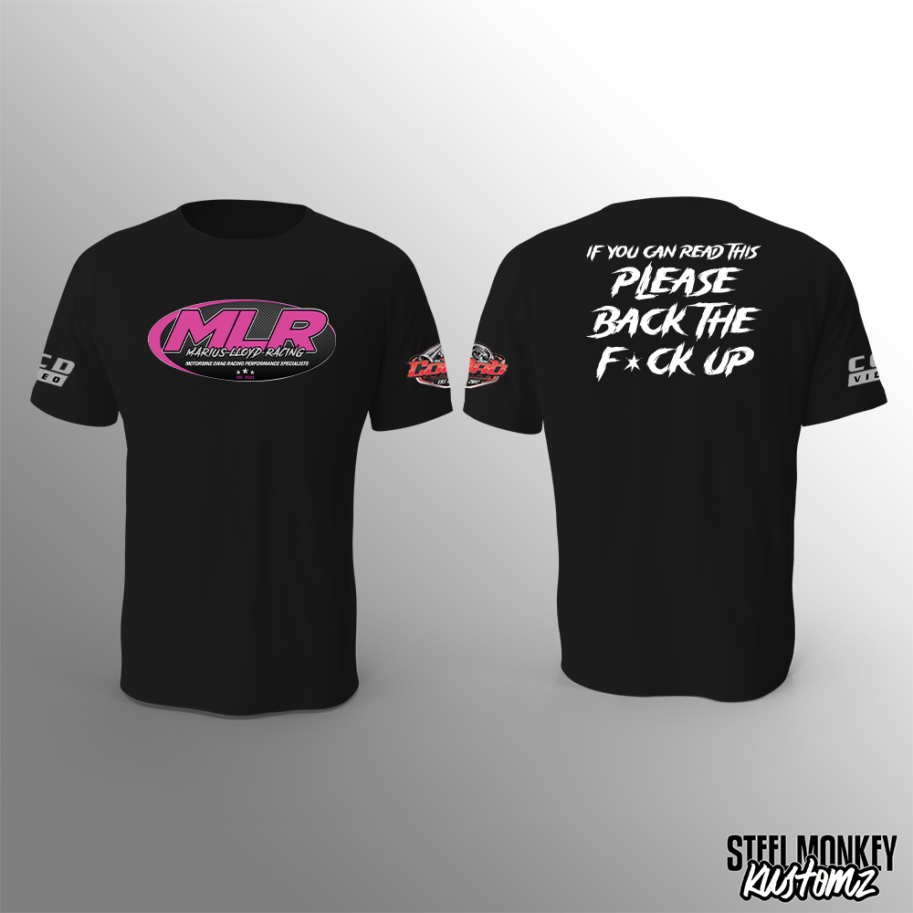 Marius Lloyd Racing - T-Shirt - Black Cotton - Back Up - Mens