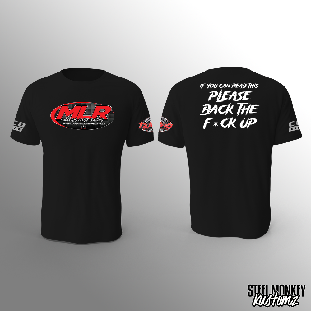 Marius Lloyd Racing - T-Shirt - Black Cotton - Back Up - Mens