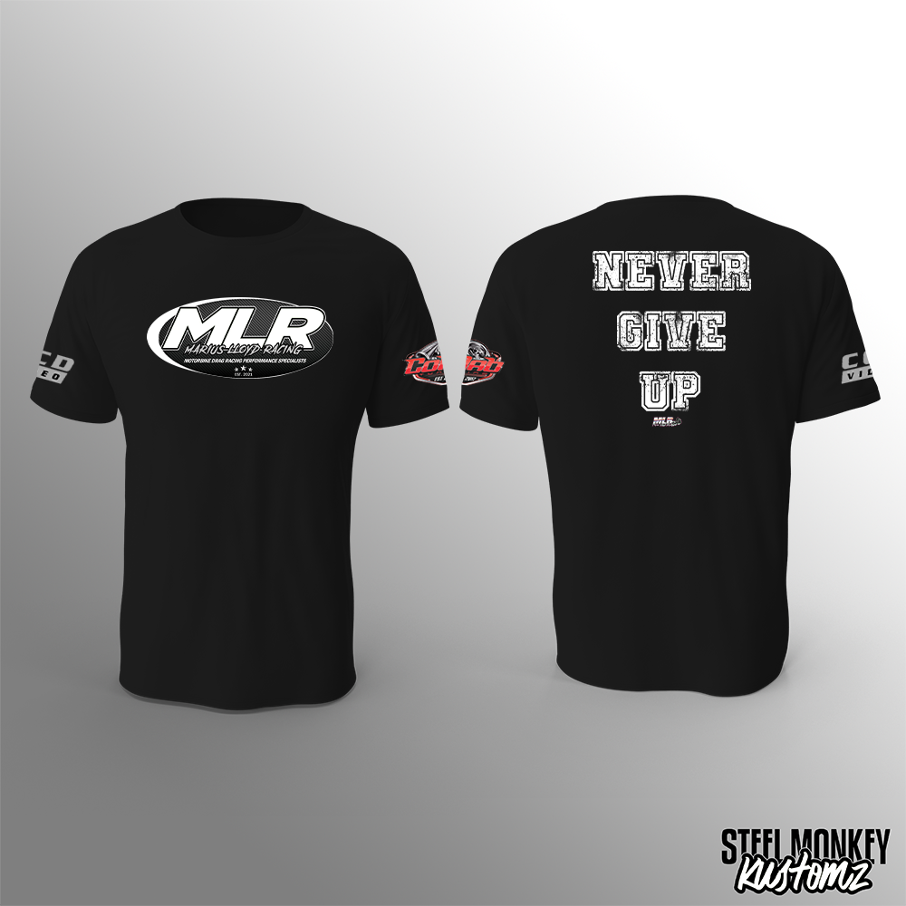 Marius Lloyd Racing - T-Shirt - Black - Never Give Up - Mens