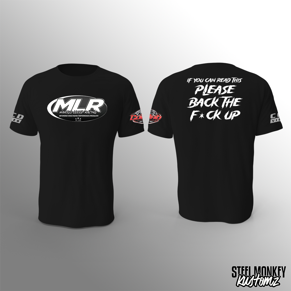 Marius Lloyd Racing - T-Shirt - Black Cotton - Back Up - Mens