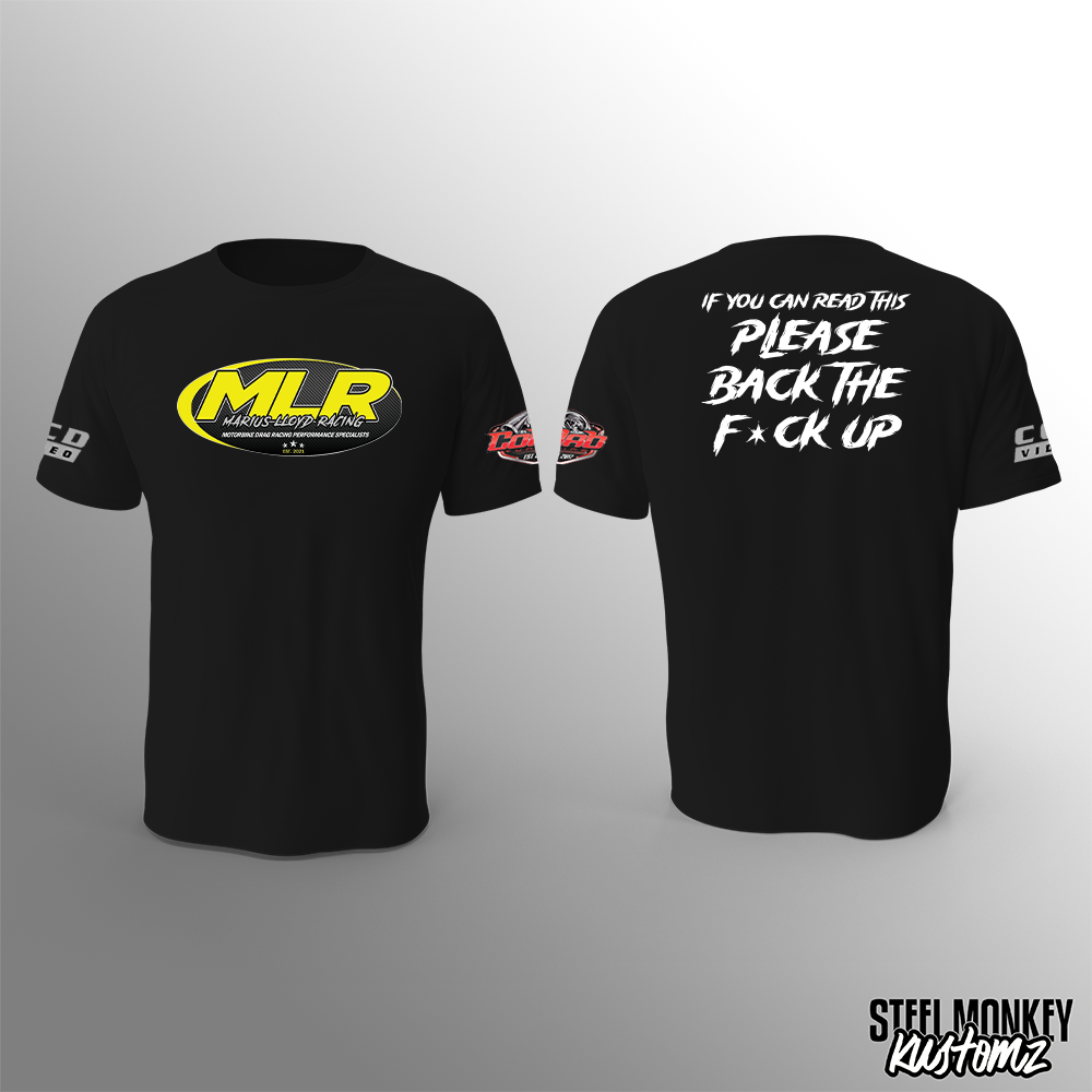 Marius Lloyd Racing - T-Shirt - Black Cotton - Back Up - Mens
