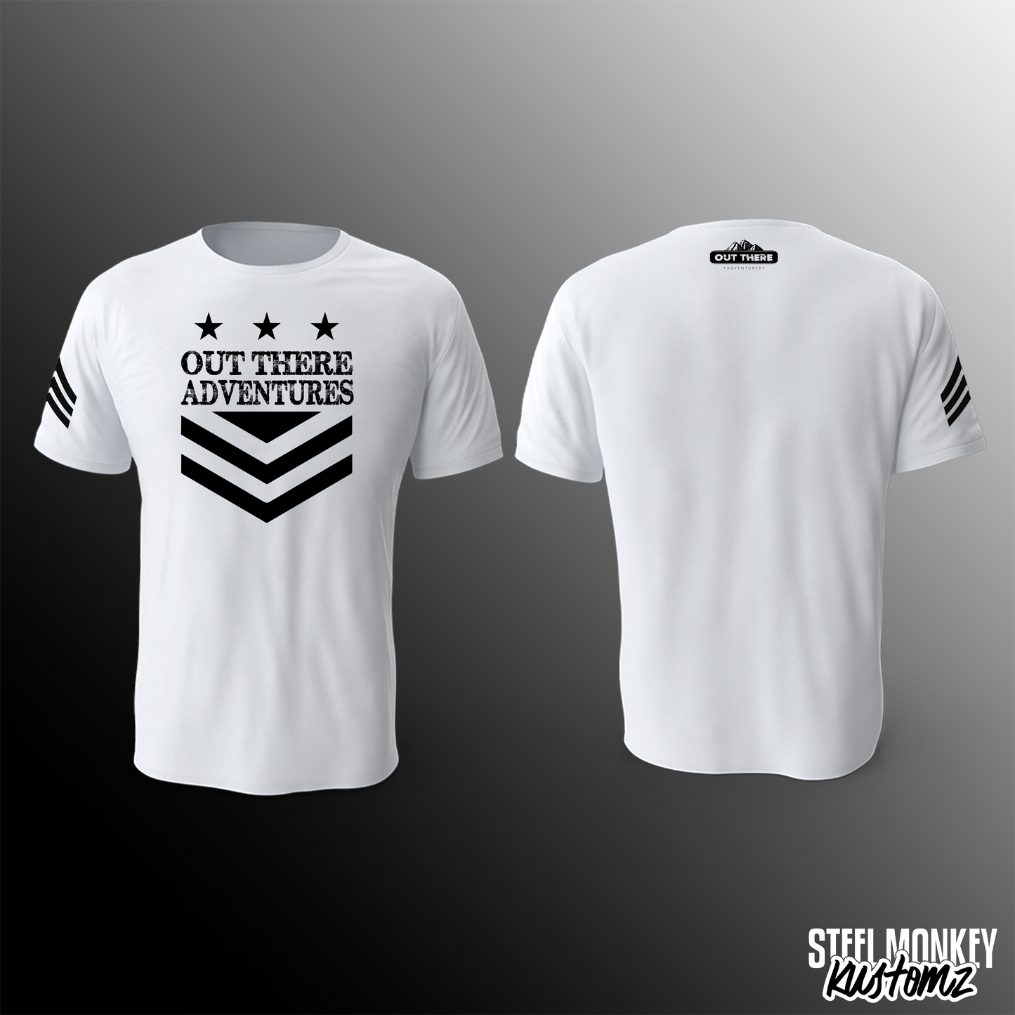 Out There Adventures - White - T-Shirt - 3 Stripes