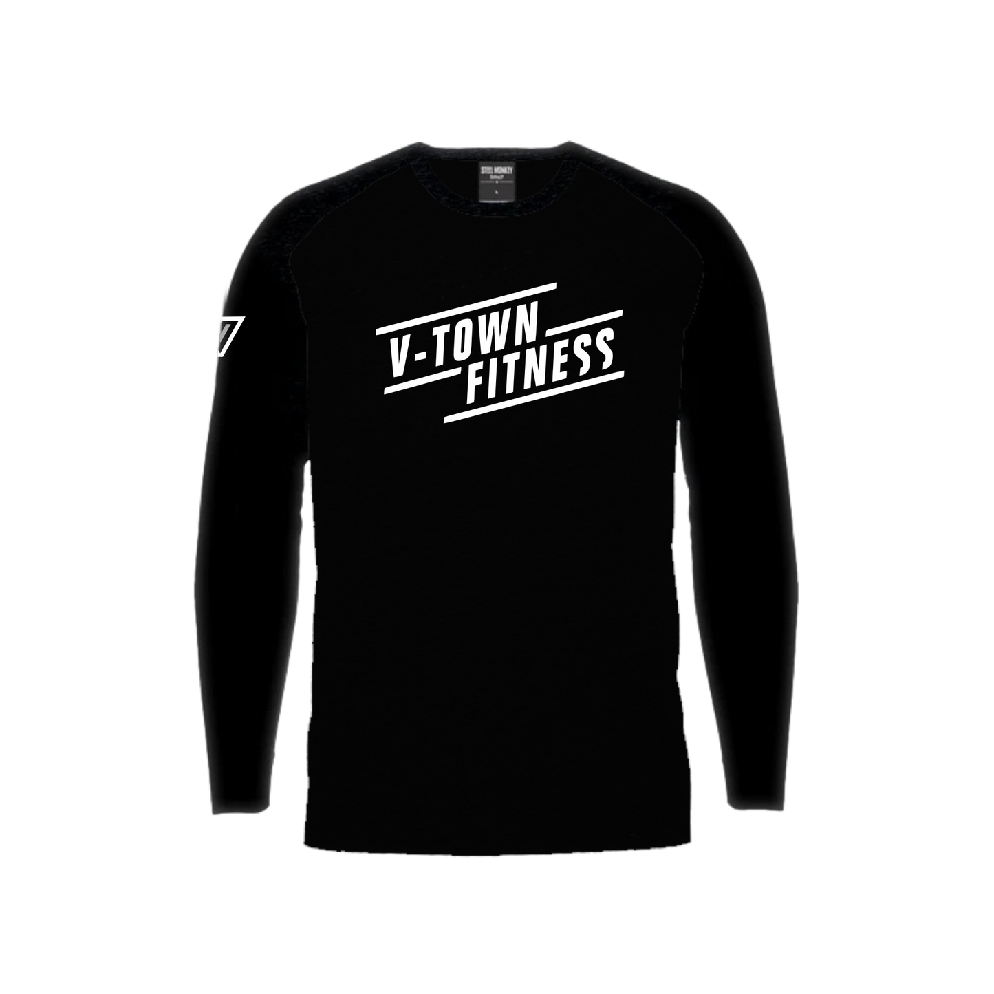 V-Town Fitness - Black Unisex Raglan Long-sleeved - Fitness