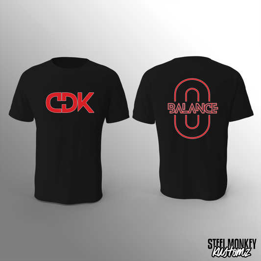 CDK - Black T-Shirt - Cotton - Red Design