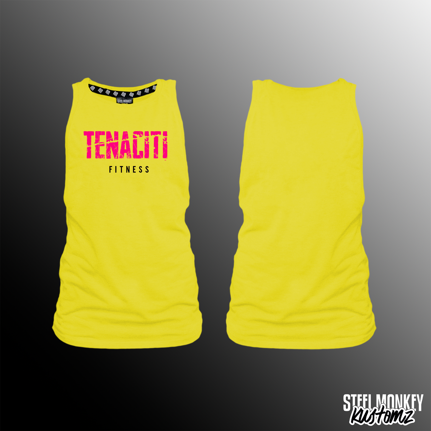 Tenaciti Fitness - Ladies - Muscle Tank - Yellow - Brushed Spandex