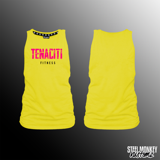Tenaciti Fitness - Ladies - Muscle Tank - Yellow - Brushed Spandex