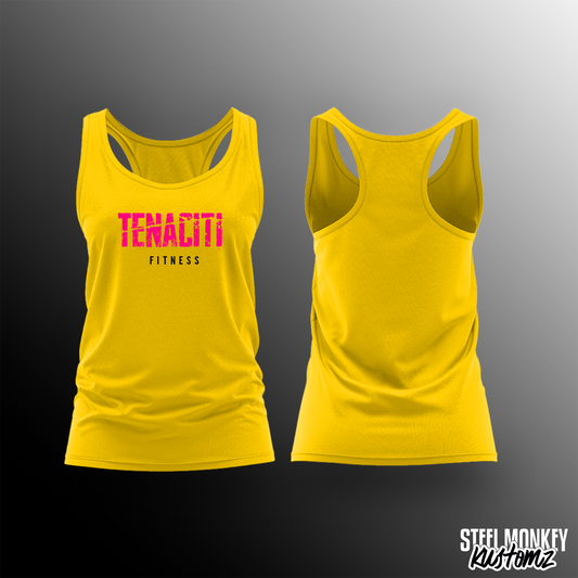 Tenaciti Fitness - Ladies Vest - Yellow - Brushed Spandex
