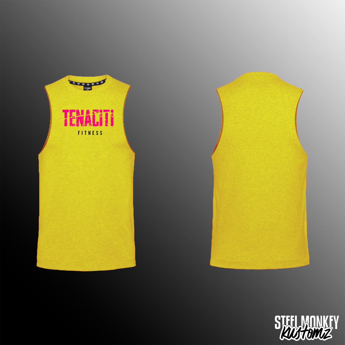 Tenaciti Fitness - Mens - Muscle Tank - Yellow - Brushed Spandex