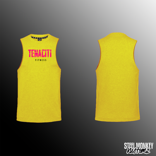 Tenaciti Fitness - Mens - Muscle Tank - Yellow - Brushed Spandex