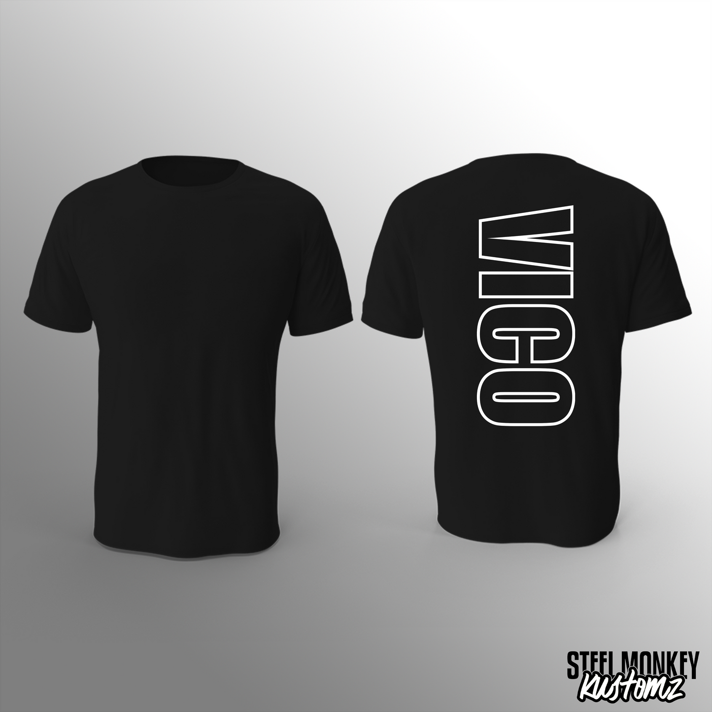 Vico Steel - Black - T-Shirt - Outline
