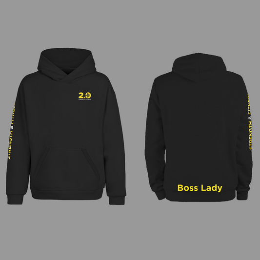 2.0 Strength & Fitness - Hoodie - Boss Lady - Black
