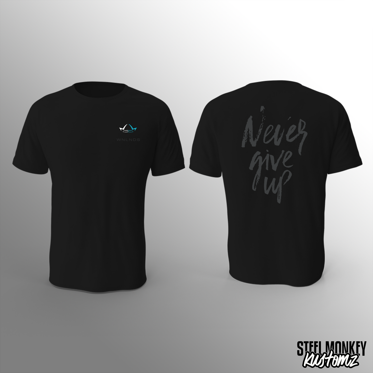 Winelands Fitness - Black - T-Shirt - Mens - Never Give Up
