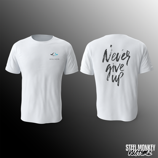 Winelands Fitness - White - T-Shirt - Mens - Never Give Up