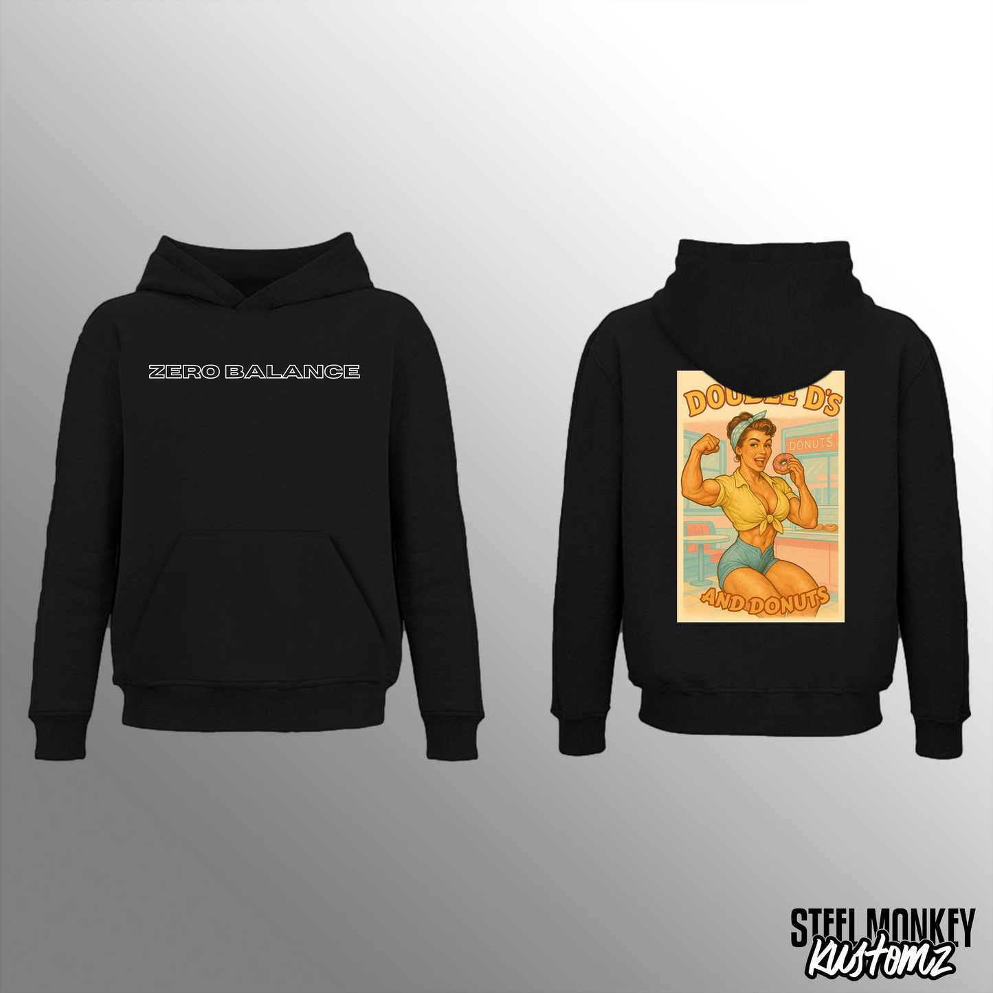 CDK - Black Hoodie - Brushed Fleece - D's and Donuts