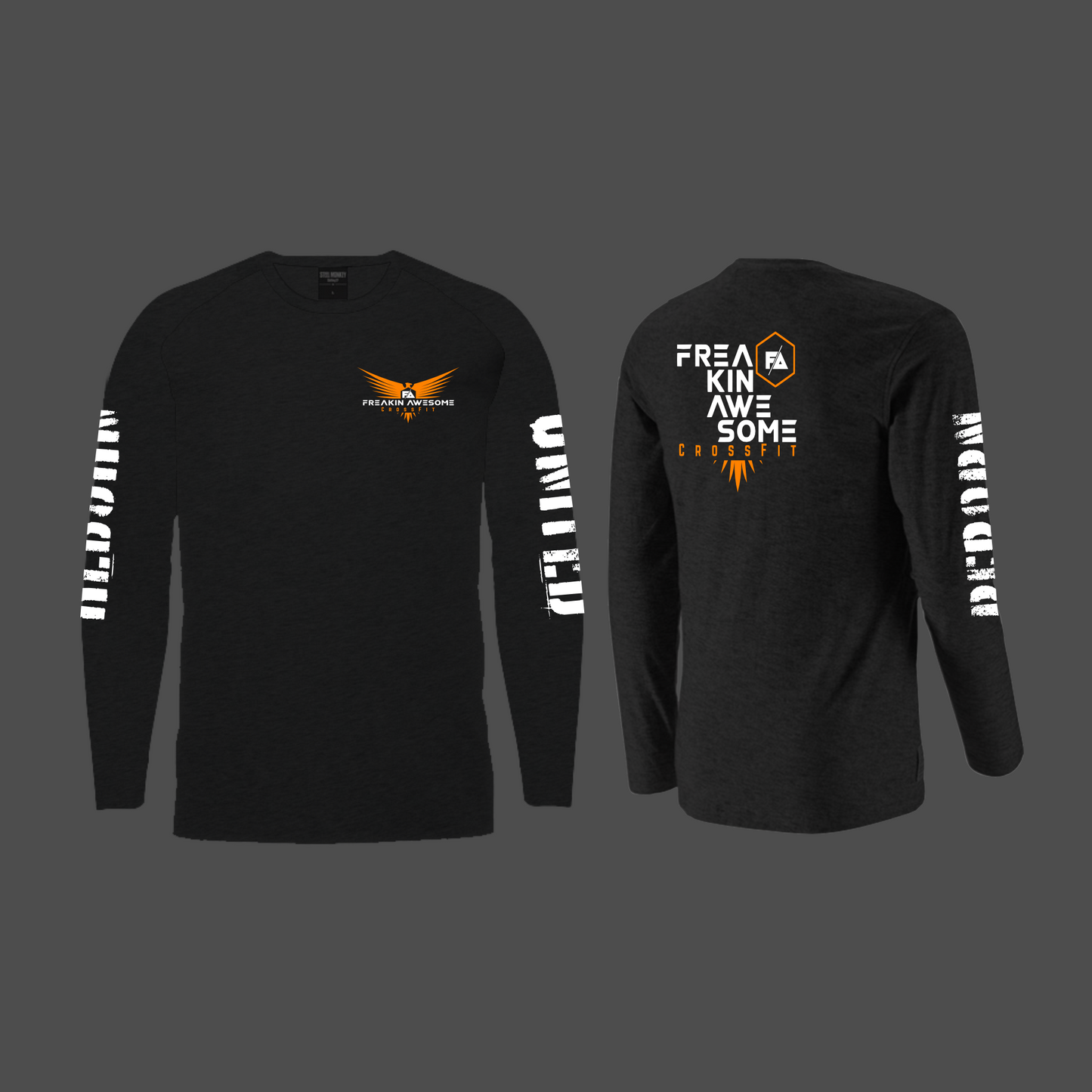 Freakin Awesom CF - Black Unisex Raglan Long-sleeve