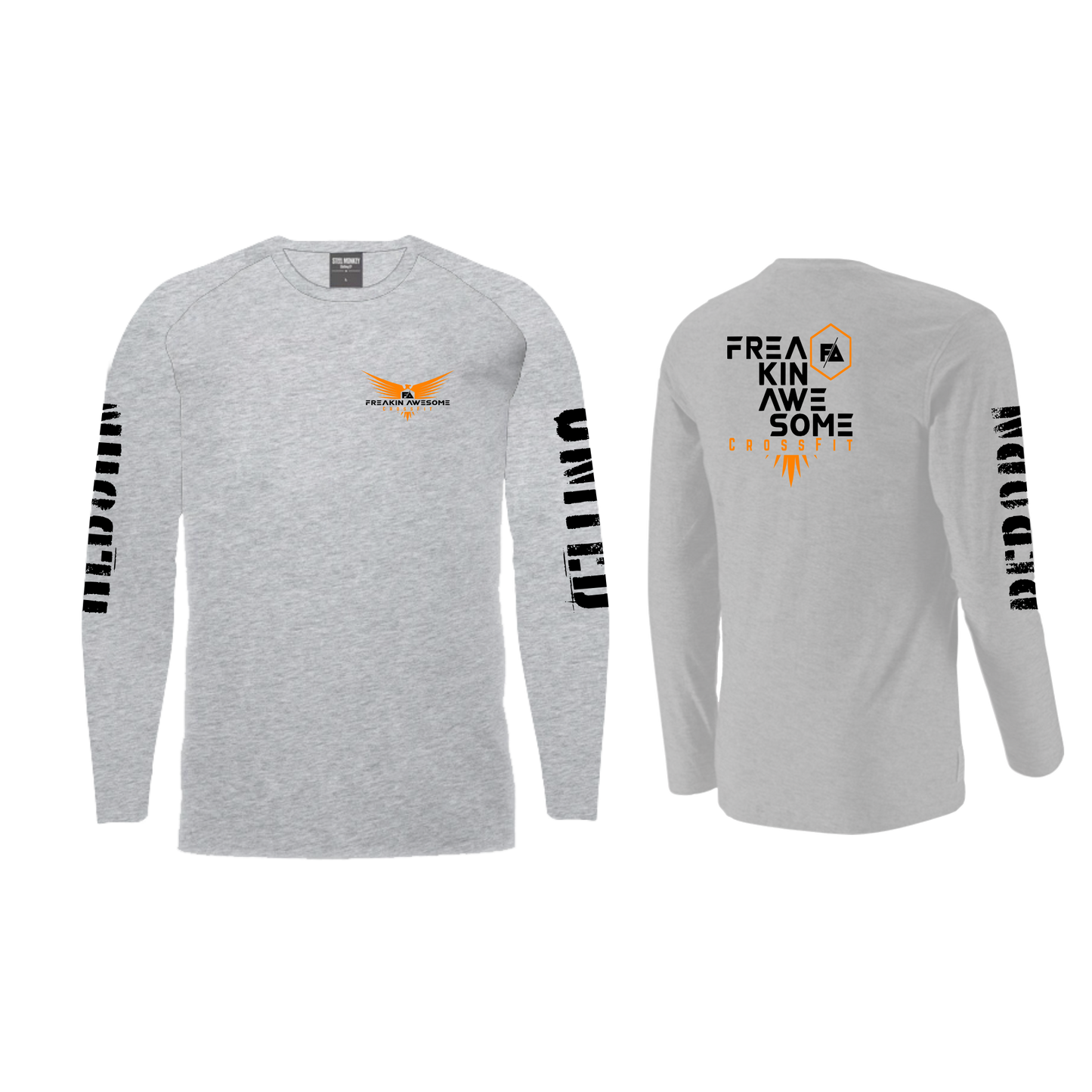 Freakin Awesom CF - Grey Unisex Raglan Long-sleeve