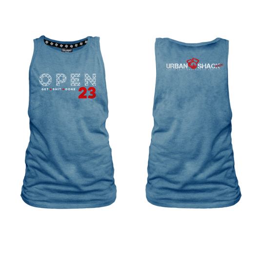 Urban Shack Open 23 Ladies Muscle Tank - Blue Melange