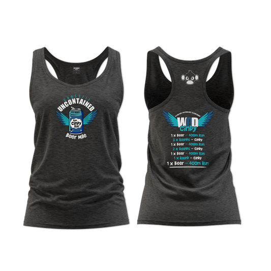 CF Uncontained Beer Mile Ladies Straight Cut  Vest - Charcoal Melange