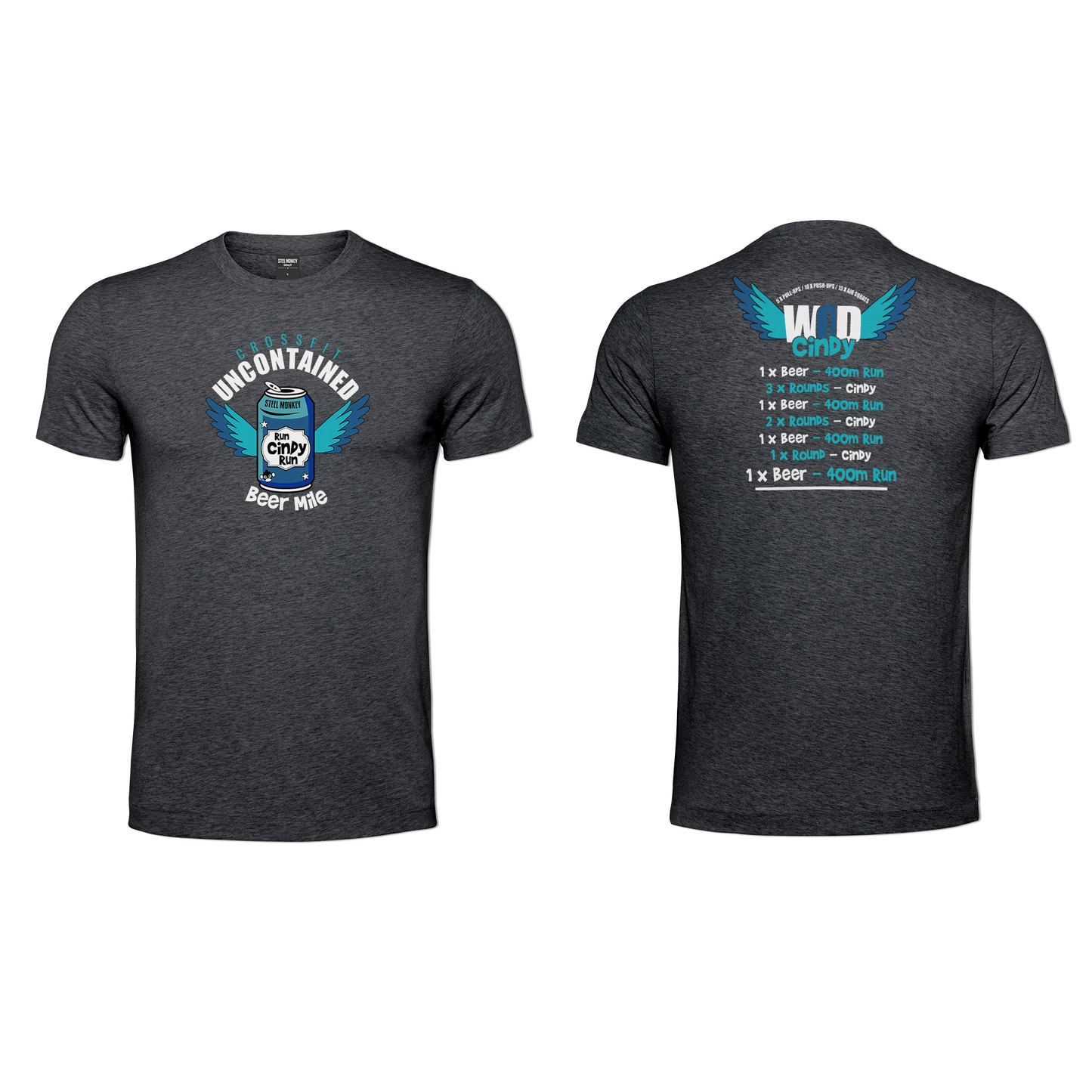 CF Uncontained Beer Mile Men's T-Shirt - Charcoal Melange