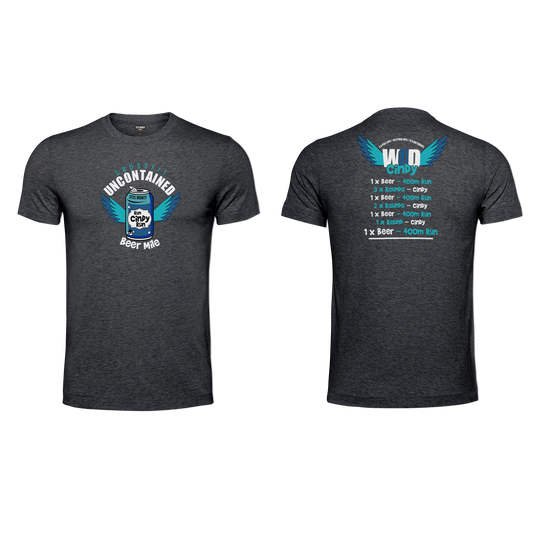 CF Uncontained Beer Mile Men's T-Shirt - Charcoal Melange