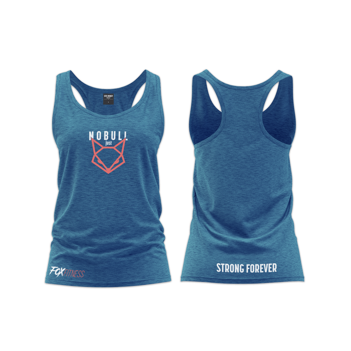 Fox Fitness Ladies Straight Cut Vest - NOBULL Blue Melange