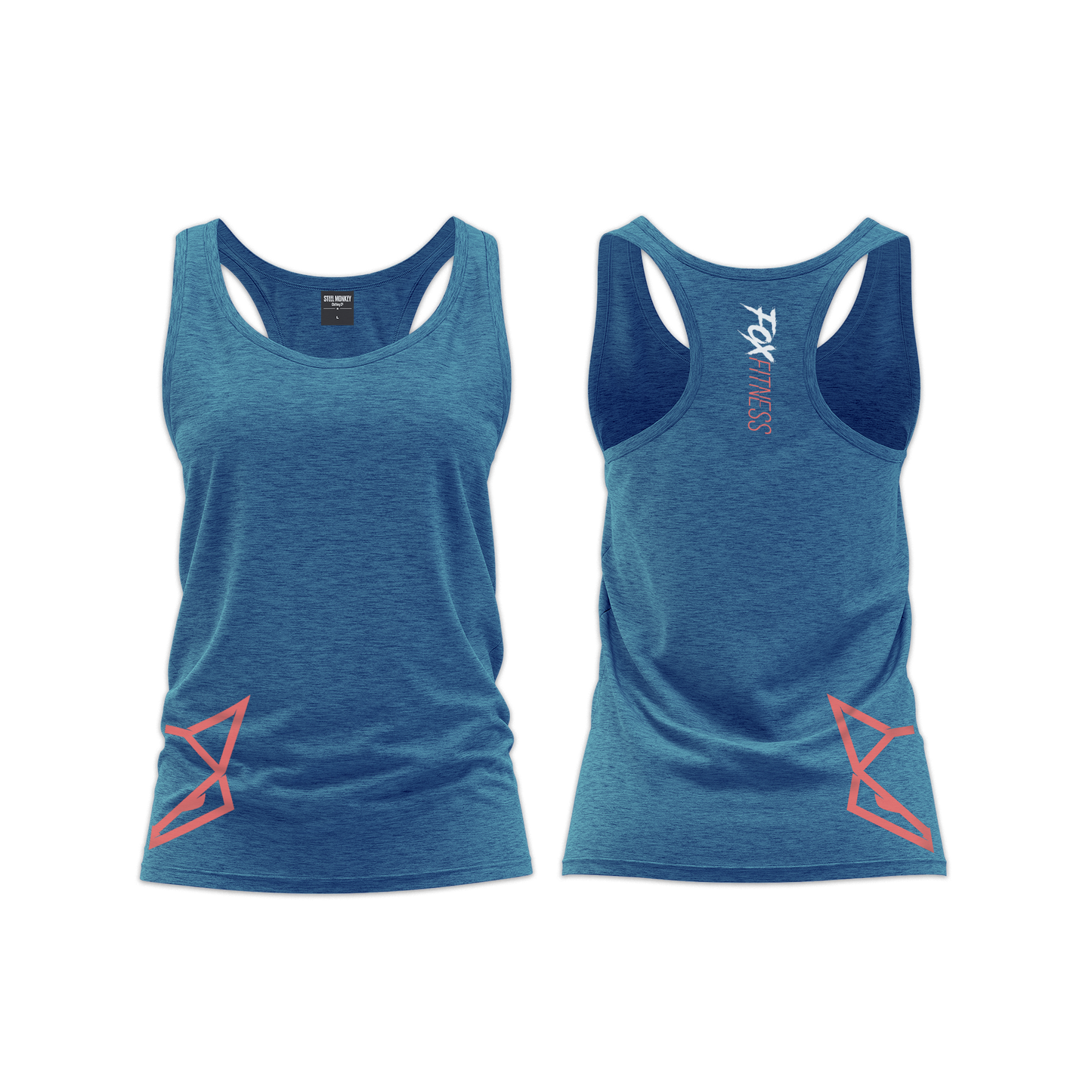 Fox Fitness Ladies Straight Cut Vest - Blue Melange
