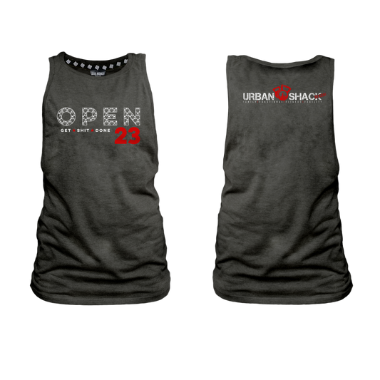 Urban Shack Open 23 Ladies Muscle Tank - Charcoal Melange