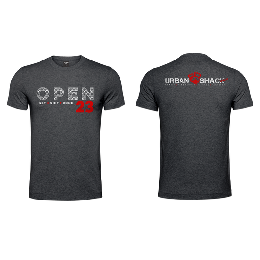 Urban Shack Open 23 Ladies T - Charcoal Melange