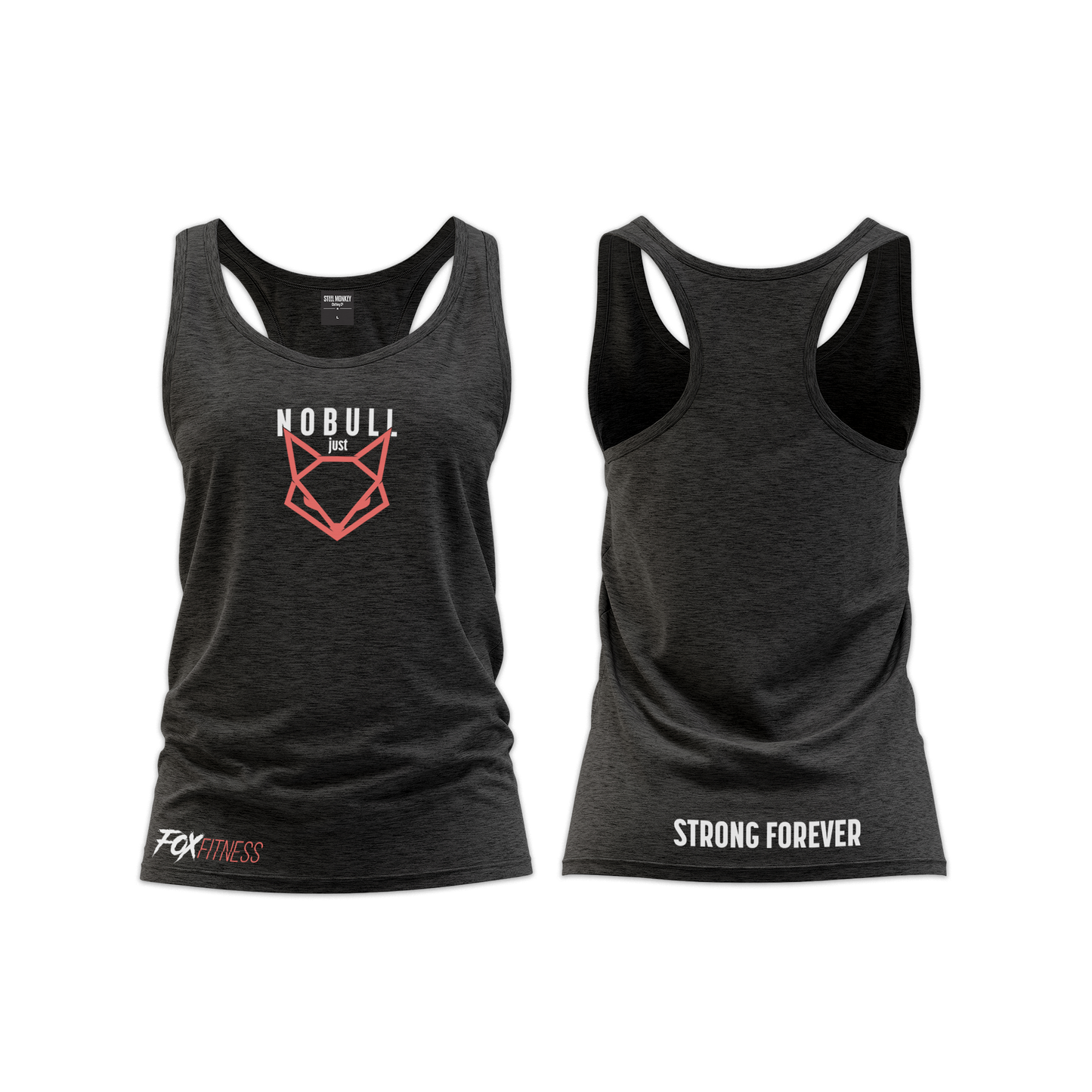 Fox Fitness Ladies Straight Cut Vest - NOBULL Charcoal Melange