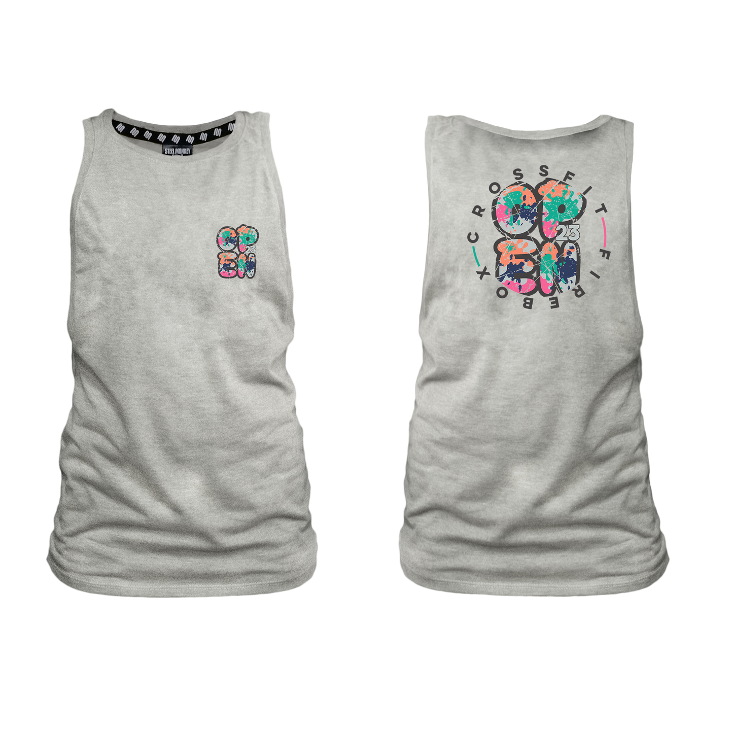 Crossfit FireBox Open 23 Ladies Muscle Tank - Grey Melange