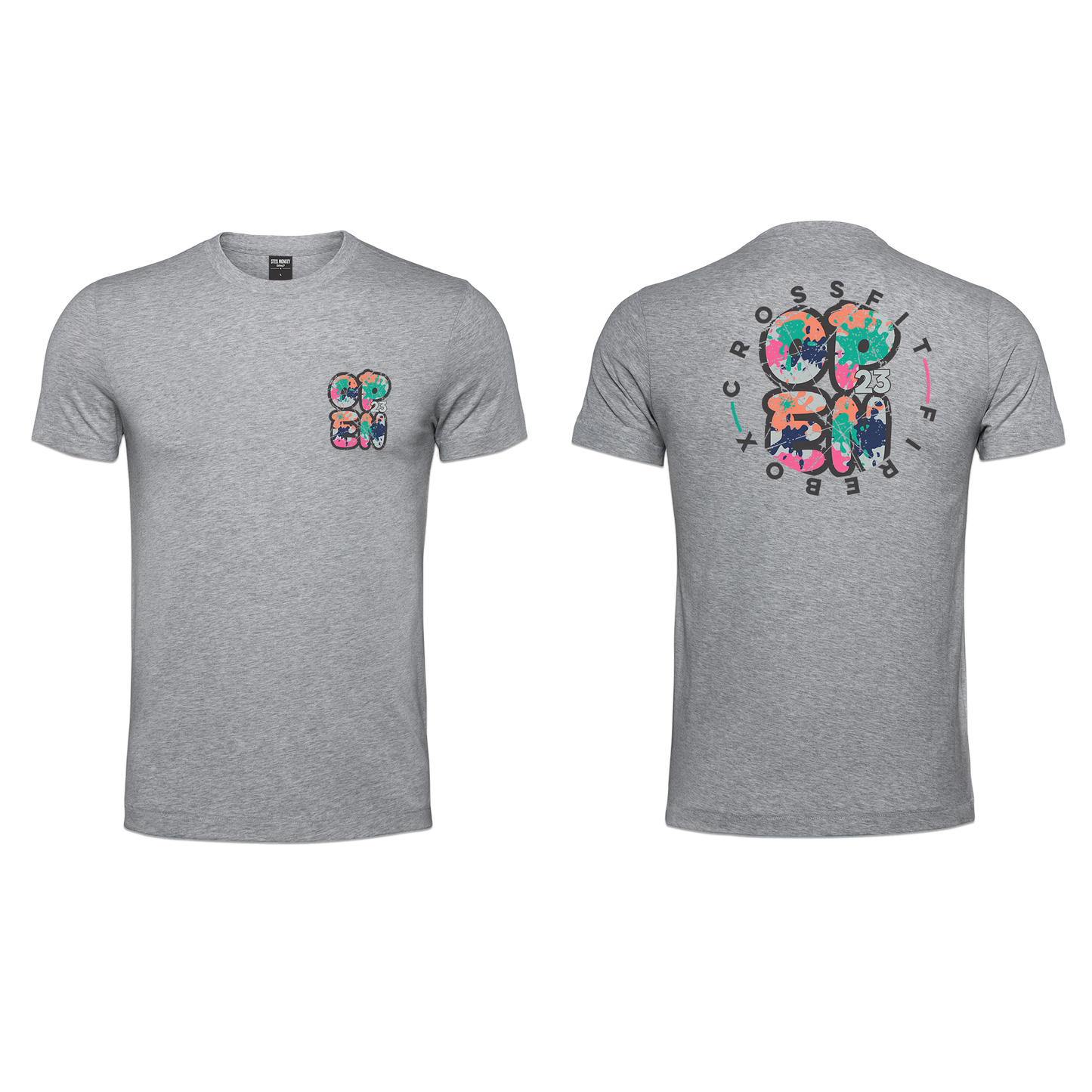 Crossfit FireBox Open 23 Mens T-Shirt - Grey Melange