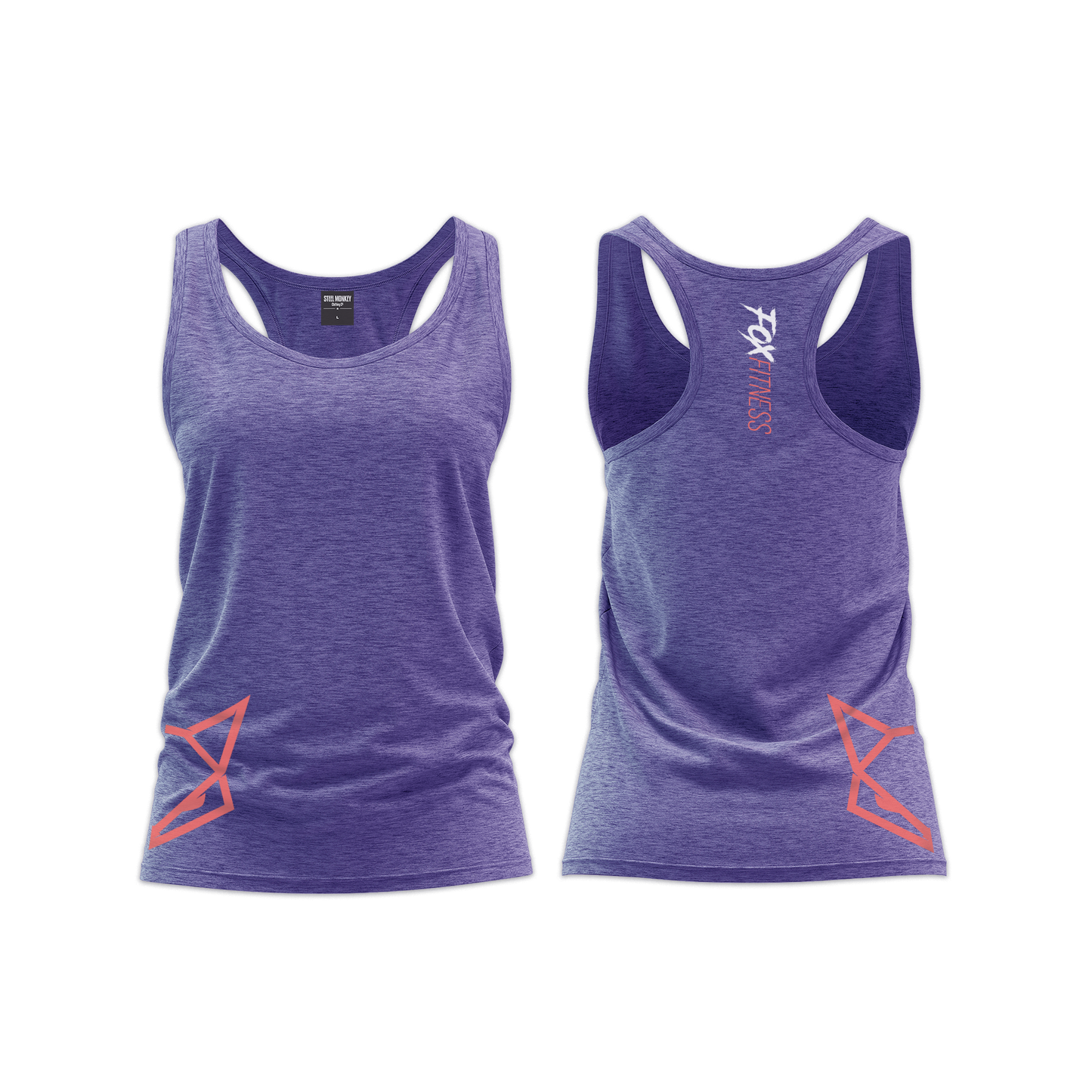 Fox Fitness Ladies Straight Cut Vest - Indigo Melange