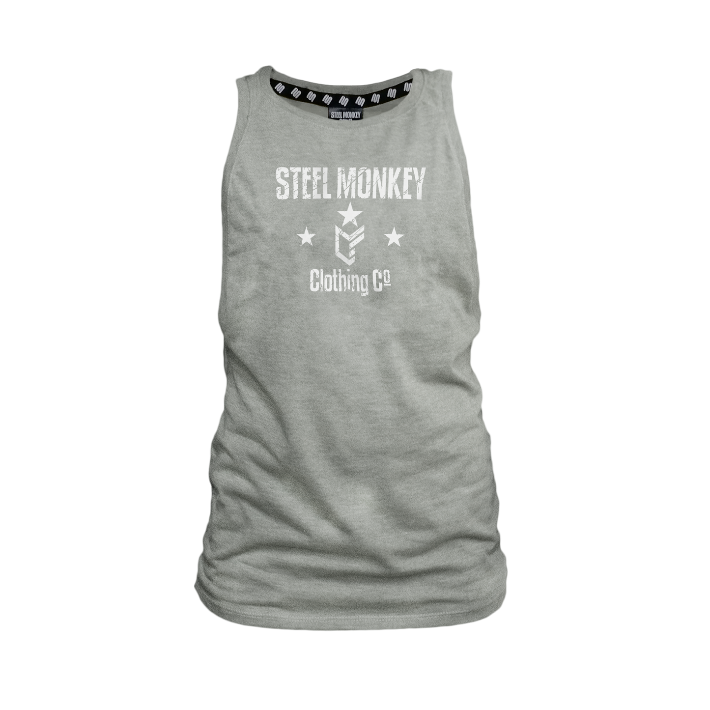 SM Ladies Melange Muscle Tank - Chevron Grunge White