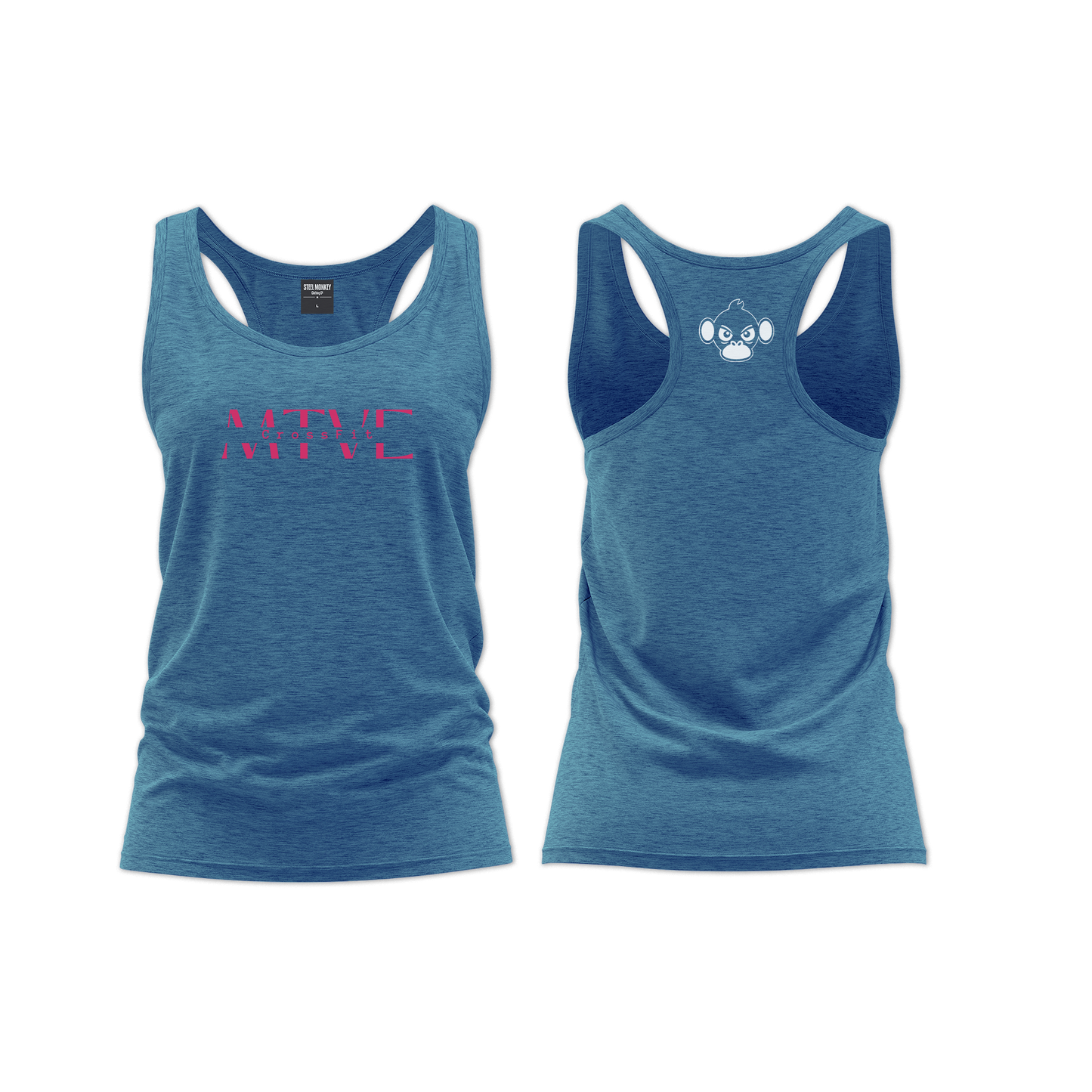 CrossFit Motive Ladies Straight Cut Vest - Blue Melange (Pink)