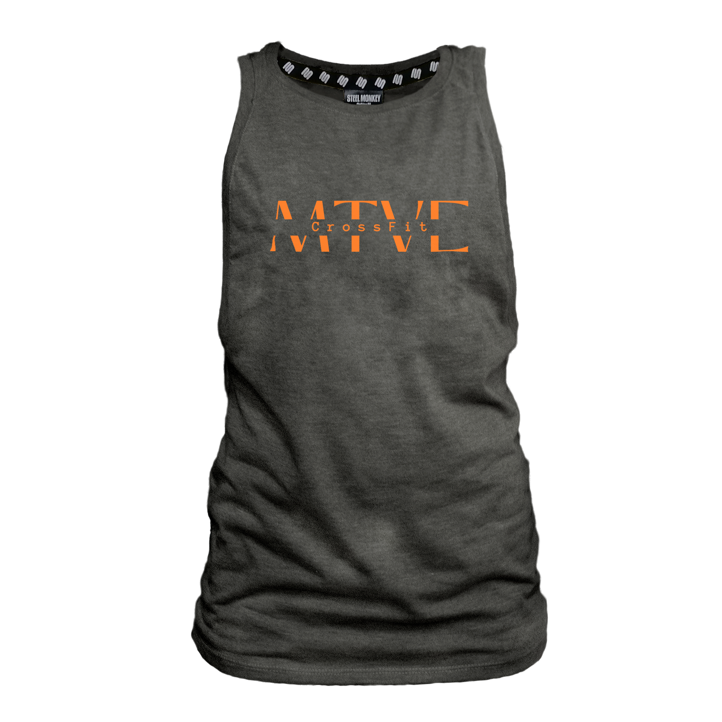 CrossFit Motive Ladies Muscle Tank - Charcoal Melange (Orange)