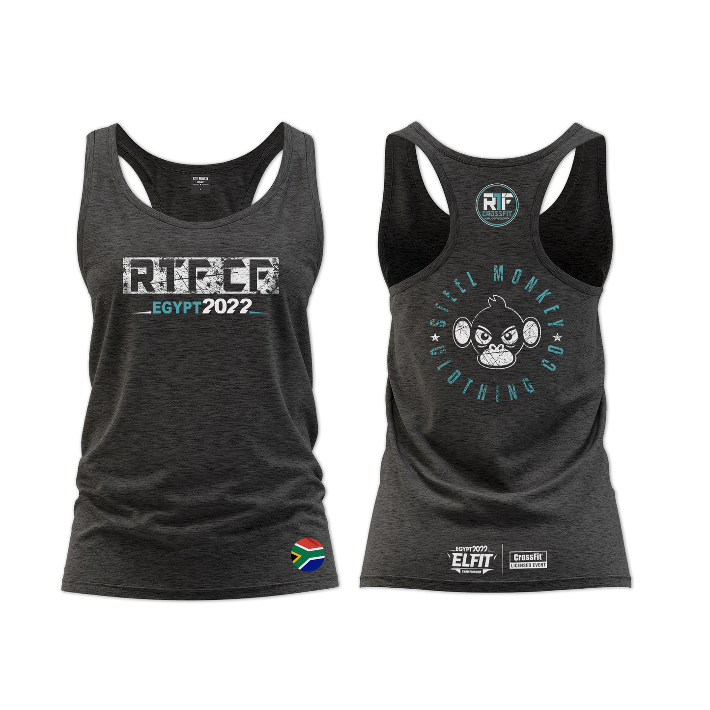 RTF CrossFit Ladies Straight Cut Vest - Charcoal Melange