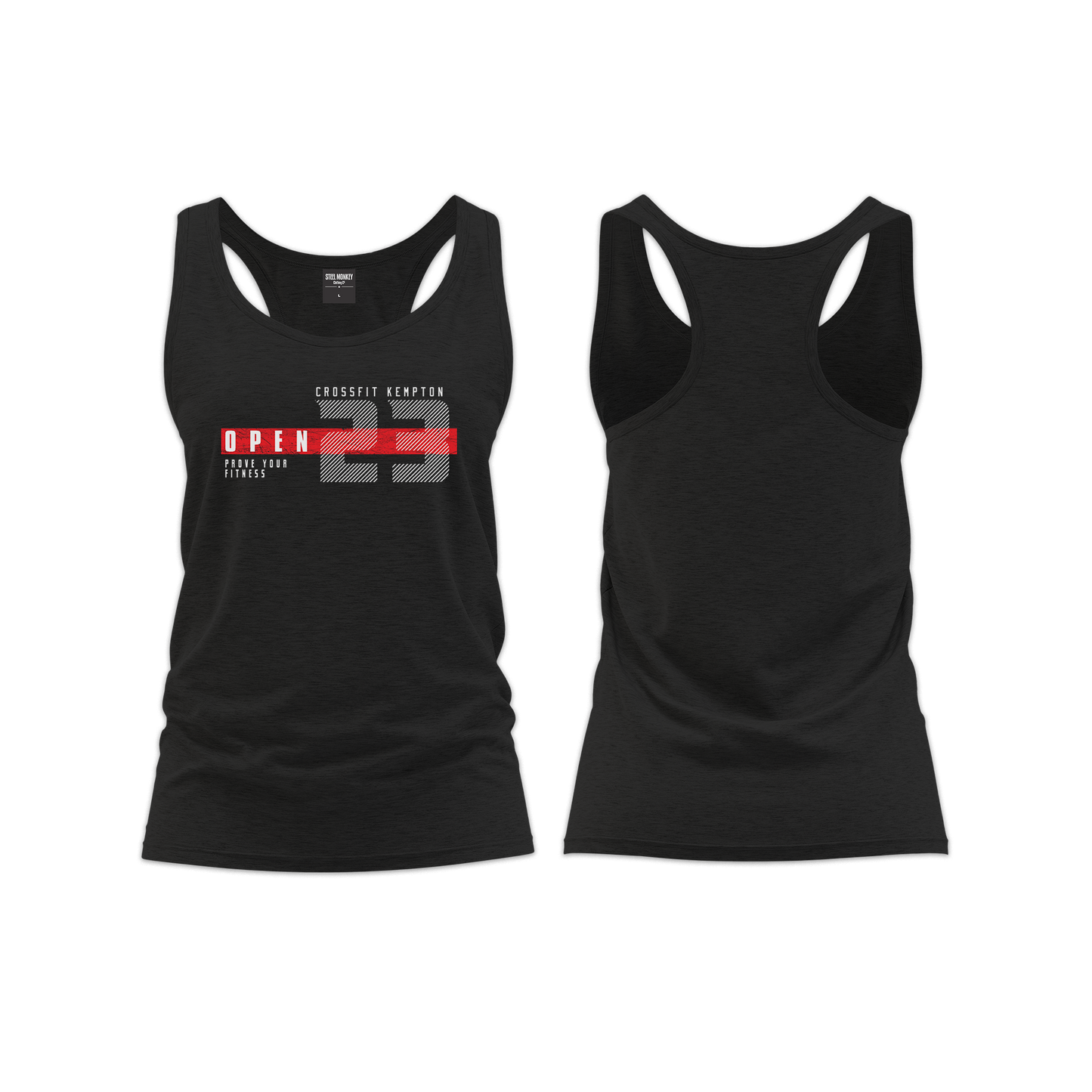 Crossfit Kempton Park Open 23 Ladies Straight Cut Vest - Black Melange