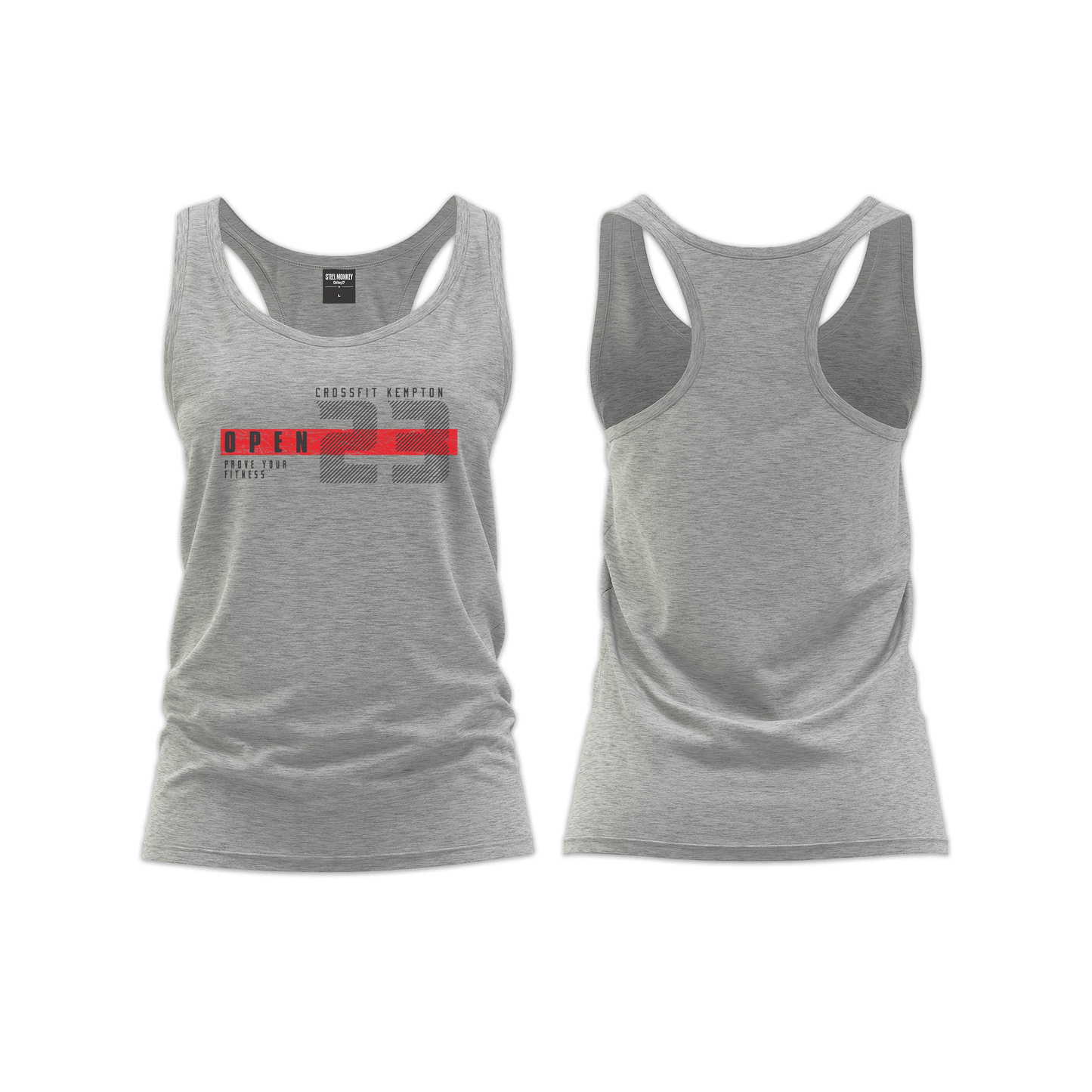 Crossfit Kempton Park Open 23 Ladies Straight Cut Vest - Grey Melange