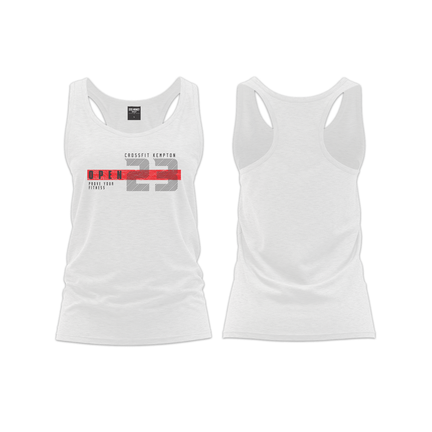 Crossfit Kempton Park Open 23 Ladies Straight Cut Vest - White Melange