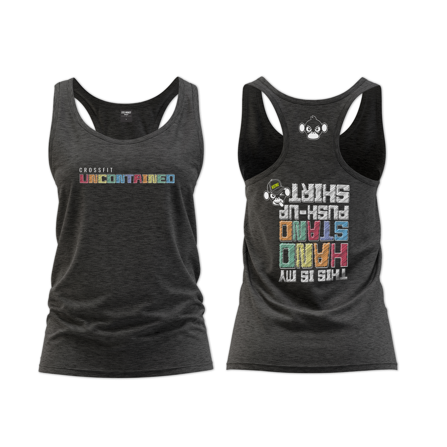 CF Uncontained HSPU Ladies Straight Cut Vest - Charcoal Melange