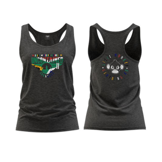 Uncontained II Ladies Straight Cut  Vest - Charcoal Flag