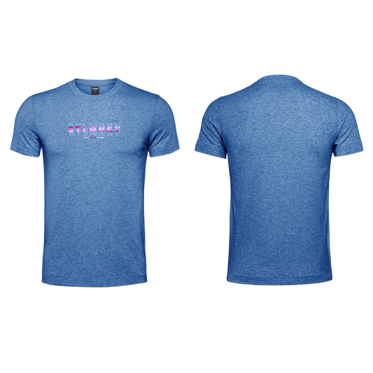 Mens T-Shirts - Blue Melange - 3D Design