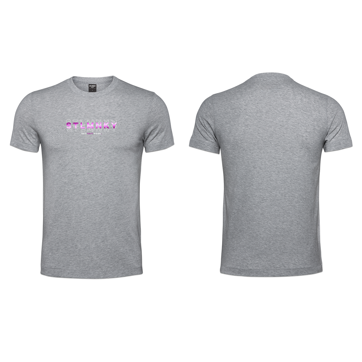 Mens T-Shirts - Grey Melange - 3D Design