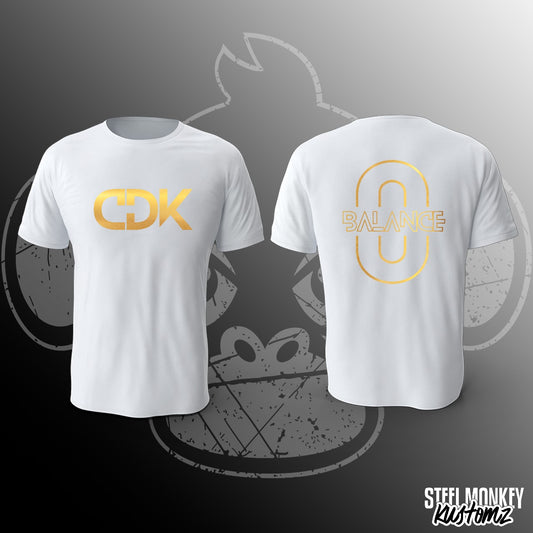 CDK - Ladies White Cotton - T-Shirt - Small - Gold Design