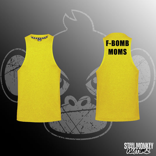 F-Bomb Moms - Yellow Spandex - Muscle Tank - Ladies - Medium